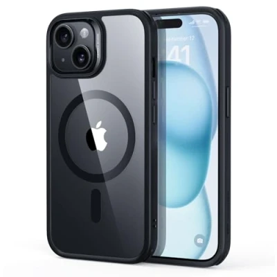 Abbildung von ESR für iPhone 15 Plus Hülle, kompatibel mit MagSafe, Militärnorm Schutz, vergilbungsbeständig, Kratzfeste Rückseite, magnetisches HandyHülle Case Plus, Classic Series, Klares Schwarz