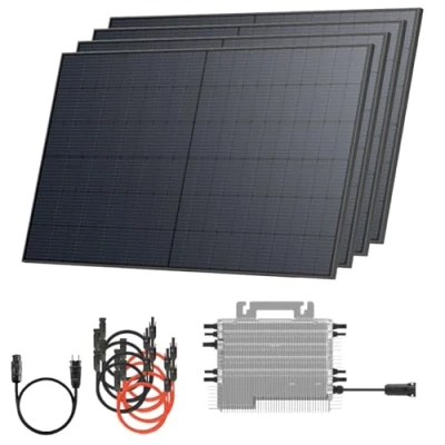 Abbildung von Solarway® Balkonkraftwerk 2000W komplett Steckdose neuester Wechselrichter Solaranlage Komplettset 500W Solarmodule &amp; Envertech Zubehör