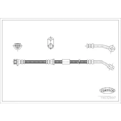 Abbildung von CORTECO 19032897 Bremsschläuche Vorderachse links 395 HONDA: CIVIC 6 Hatchback, Coupe