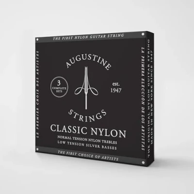 Abbildung von Augustine Klassikgitarre Saiten Classic Black 3x Satz normal/low