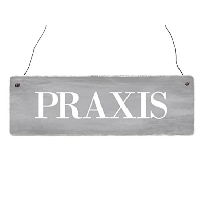 Abbildung von Interluxe Holzschild Shabby Vintage Praxis [GRAU] Türschild Arzt Zahnarzt Eingang