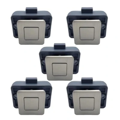 Abbildung von MTSmart RV Metall Druckknopf Schrank Schlösser, Quadratischer Schlösser für Wohnmobile, Wohnwagen, Boote, Yachten, Marine,Wohnmobile Schlüssellose (Nickel 5PC)