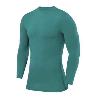 Abbildung von TCA Funktionsshirt PowerLayer Herren Kompressions Shirt mit Rundhalsausschnitt Grün, L (1 tlg)