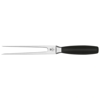 Abbildung von ZWILLING Vier Sterne Fleischgabel, Klingenlänge 18 cm, Rostfreier Spezialstahl, Ergonomischer Kunststoff Griff, Schwarz [Made in Germany]