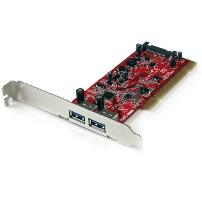 Abbildung von StarTech.com 2 Port USB 3.0 SuperSpeed PCI Schnittstellenkarte mit SATA Stromanschluss 2x Controller Karte