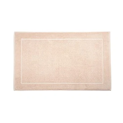 Abbildung von Caleffi Badezimmerteppich, Badematte, Badteppich, 100% Baumwolle, rutschfest, Waschbar, Widerstandsfähig, Einfach zu Waschen und Trocknen. Modell: Sirena, 45X60, Elfenbein.