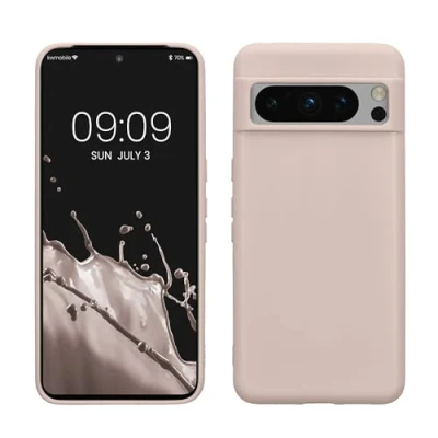 Abbildung von kwmobile Hülle kompatibel mit Google Pixel 8 Pro weiches TPU Silikon Case Cover geeignet für kabelloses Laden Coconut Swirl
