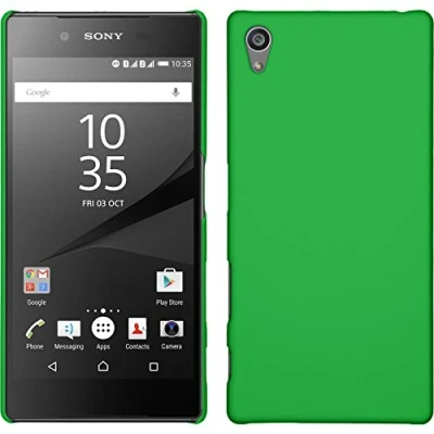 Abbildung von PhoneNatic case kompatibel mit Sony Xperia Z5 Hülle grün gummiert Hard + 2 Schutzfolien
