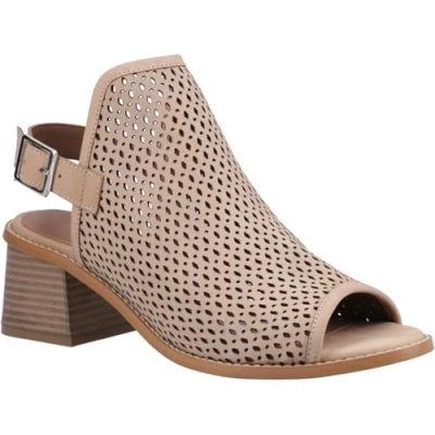 Abbildung von Hush Puppies Louise Heeled Damen Sandalen Aus Leder In Taupe