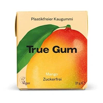 Abbildung von True Gum 10er Set: MANGO/Plastikfreier Kaugummi/Biologisch Abbaubar/Vegan / 10 x 21 g, 210 g