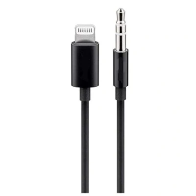 Abbildung von PremiumCord Apple Lightning Audio Adapterkabel an 3, 5 mm Stereo Jack, 1 m, Schwarz