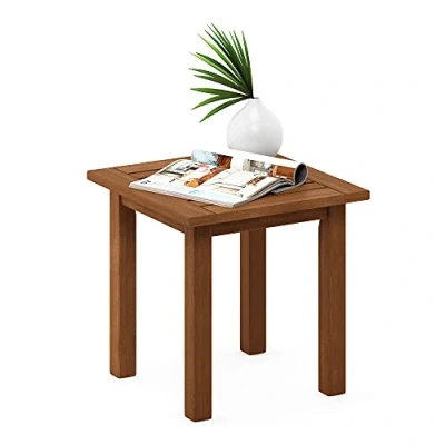 Abbildung von Furinno Tioman Outdoor Beistelltisch aus Teaköl, Natur, 44.45 x 44.96 43.94 cm