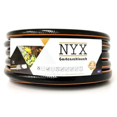Abbildung von Gartenschlauch 1/2&quot; NYX Premium 10 Jahre Garantie 4 lagig Wasserschlauch Bewässerungsschlauch schwarz/orange (30)