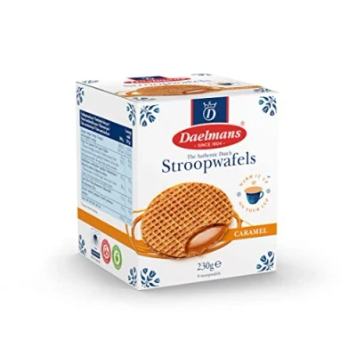 Abbildung von Daelmans Stroopwafels Karamell Waffeln 230 g in der Cube Authentische Holländische Waffel Stroopwaffeln