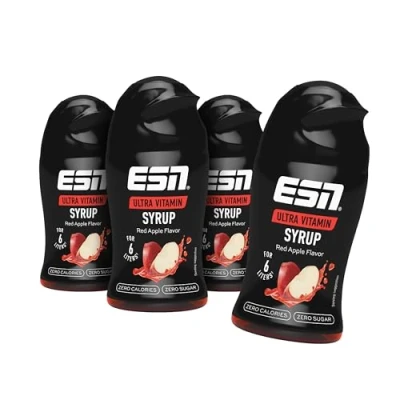 Abbildung von ESN Ultra Vitamin Syrup, 4er Pack, 4 x 65ml Red Apple, mit Vitaminen für je 6 Liter Fertiggetränk
