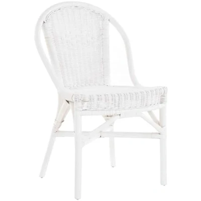 Abbildung von Rattanstuhl Klassik Weiss Korb Küchenstuhl Esszimmer Stuhl Korbstuhl Natur Rattan Esszimmerstuhl