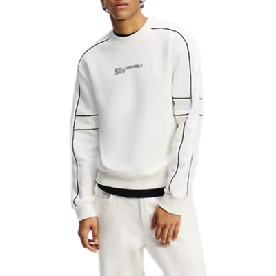 Abbildung von Karl Lagerfeld Jeans Regular Piping Sweat, Men, White, Sweatshirt