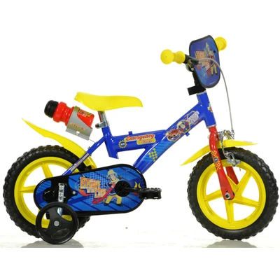 Abbildung von Dino Kinderfahrrad &quot;Feuerwehrmann Sam 12 Zoll&quot;, 1 Gang, mit Stützrädern, Trinkflasche und Frontschild