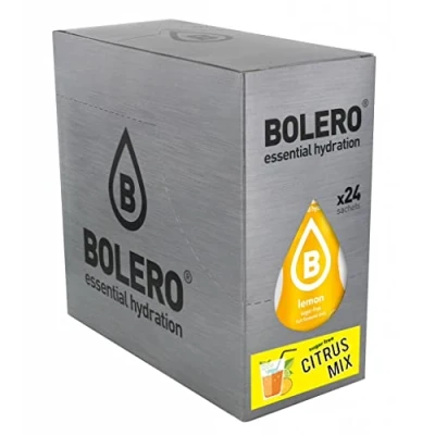 Abbildung von Bolero CITRUS MIX 24x9g I Erfrischendes Zuckerfreies Getränkepulver mit Stevia Zitrone, Mandarine, Limette, Orange, gelbe Grapefruit, rote Limonade, Grapefruit Tonikum