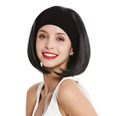 Abbildung von WIG ME UP GFW948 H 1 Perücke Damen Damenperücke Stirnband kurz glatt 80er Retro Look Schwarz