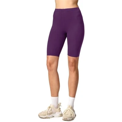 Abbildung von Merry Style Damen Sport Leggings kurz Sportleggings Radlerhose Sporthose aus Viskose MS10 145 (Pflaume, M)