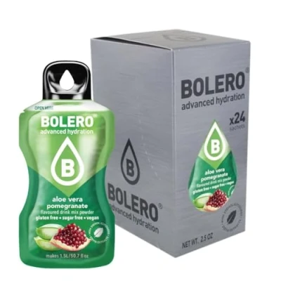 Abbildung von Bolero ALOE VERA POMEGRANATE 24x3g Saftpulver ohne Zucker, gesüßt mit Stevia + Vitamin C geeignet für Kinder, Diabetiker glutenfrei und veganfreundlich der Geschmack gemischter Beeren