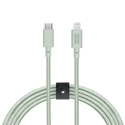 Abbildung von Native Union Belt Cable USB C auf Lightning 10ft Ultrastarkes, Verstärktes Kabel [MFi Zertifiziert] kompatibel mit iPhone 14, 14 Plus, Pro, Pro Max, 13 (Salbei)