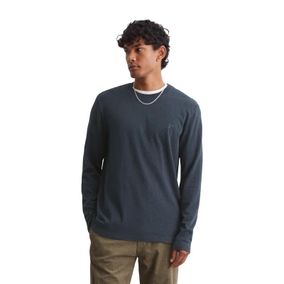 Abbildung von Marc O&#039;Polo Denim Langarmshirt, Herren, Größe: Medium, True navy