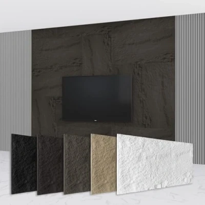 Abbildung von Hexim Wandpaneel, (Steinoptik Felsen Platten 120x60cm PU Wandverkleidung 0,73qm 3D Paneele Bruchstein Dekor Wandpaneele Wanddeko Steinplatte Felswand Wohnzimmer Innenwand grau (A002 04 Grey)