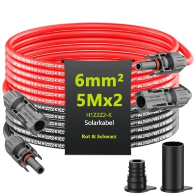 Abbildung von Tool Free Solarkabel 4mm²/6mm²,Solarkabel Verlängerung 1/2/3/5/10M,PV Kabel(6mm2, 5m)