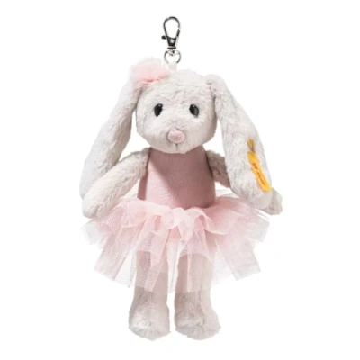 Abbildung von Steiff Anhaenger Hoppie Balletthase 16cm bunt, Plüschtier mit Schlappohren, Flauschiger Schlüsselanhänger im Ballett Outfit, Kuscheltier Glücksbringer für Mädchen und Jungen, waschmaschinenfest