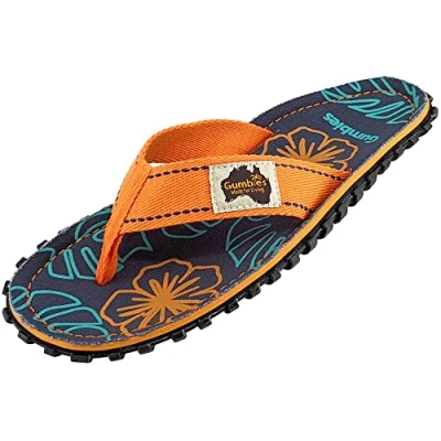 Abbildung von Gumbies Original in Orange Hibiscus T Strap Zehentrenner Hergestellt aus recycelten Materialien