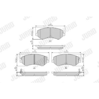 Abbildung von JURID 573118J Bremsbelagsatz mit akustischer Verschleißwarnung ohne Zubehör CHRYSLER: VOYAGER 4, JEEP: Cherokee III