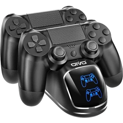 Abbildung von PS4 Controller Ladestation, Playstation 4 Ladestation mit 1,8 Stunden Ladechip, Charger Dock Staion, für Sony 4/PS4/Pro/PS4 Slim