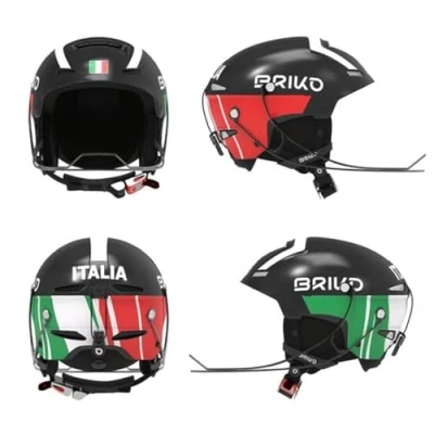 Abbildung von Briko Unisex Erwachsene Helm Helmet, Shiny Black White, 58