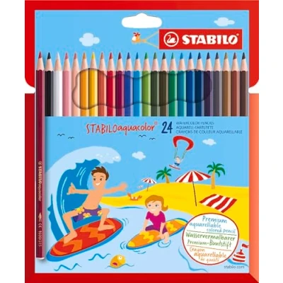 Abbildung von Aquarell Buntstift STABILO aquacolor 24er Pack mit 24 verschiedenen Farben