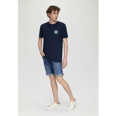 Abbildung von QS MIT Brust UND RÜCKEN Tshirt print, Herren, Größe: Medium, Tiefblau