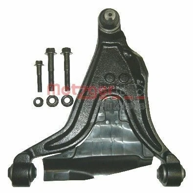 Abbildung von METZGER 58024801 Querlenker KIT + mit Trag /Führungsgelenk, Gummilager Vorderachse links, unten VOLVO: 850 Kombi, V70 I, Limousine
