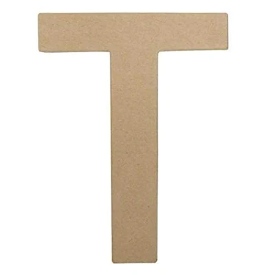 Abbildung von Decopatch Décopatch AC413O Buchstabe &quot;T&quot; Fantasie aus Pappmaché, 5 x 22 30 cm, zum Verzieren, ideal für Ihre Wohndeko, Kartonbraun