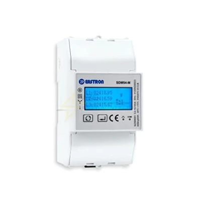 Abbildung von Eastron SDM54 M MID zertifiziertes dreiphasiges 100 A Direktanschluss DIN Schienen RS485 Modbus Messgerät für EV Ladegeräte und Solarsysteme