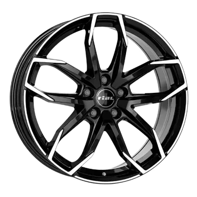 Abbildung von RIAL 5 loch 19Zoll 110mm Alufelge Lucca schwarz front polier LUC80933AC23 1 Felge