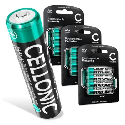 Abbildung von Cellonic® AAA Akku Batterien 1000mAh vorgeladen, Lange Lebensdauer 12x Micro / HR03 Akkus