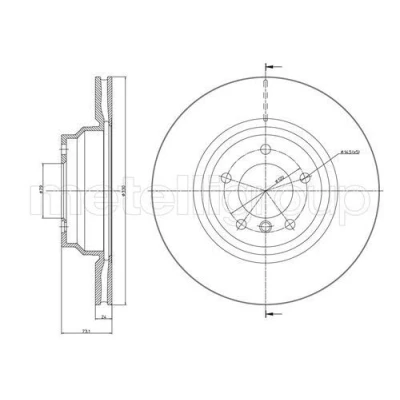 Abbildung von METELLI 23 0872C Bremsscheibe 330,0 24,0 5 79,0 Belüftet lackiert BMW: 3 Limousine, Touring, Coupe