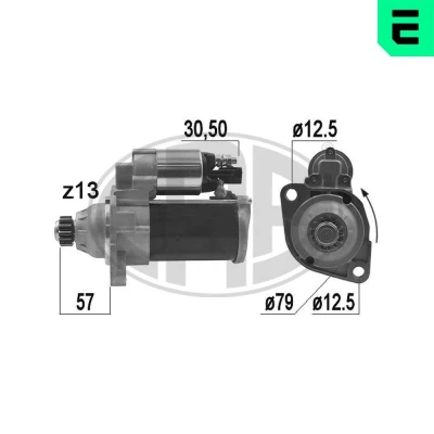 Abbildung von ERA 220973A Anlasser 12 1,4 13 VOLKSWAGEN: Golf 7 Schrägheck, Variant, SKODA: Octavia 3 Combi, AUDI: A3 Sportback, Limousine