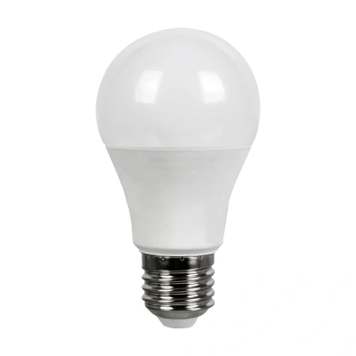 Abbildung von Müller Licht Essentials LED A58 Lampe Birnenform E27, warmweißes (2700K) für ein gemütliches Ambiente, 9W ersetzt 60W, nicht dimmbar, 25000h Lebensdauer, 401001, Braun/Weiß