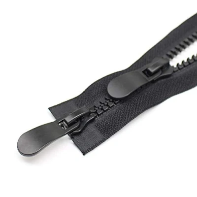 Abbildung von YaHoGa 122 cm #8 Reißverschluss Kunststoff 2 Wege teilbar Schwarze Reissverschluss für mantel Jacken (RZTW cm)