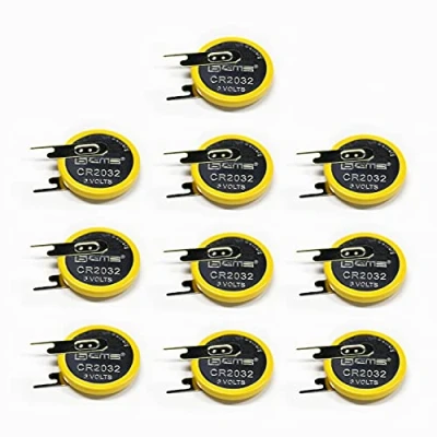 Abbildung von EEMB 10PACK Tabbed CR2032 Batterie mit Lötfahnen 3V Lithium 2032 Knopfzelle Batterien für Sensor Radio Gameboy Color Spiel Ersatz