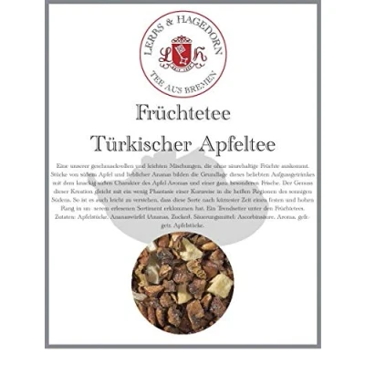Abbildung von Lerbs &amp; Hagedorn, Früchtetee Türkischer Apfeltee Knackig Süße Frische Note 1kg (ca. 81 Liter) Mit Apfel, Ananas