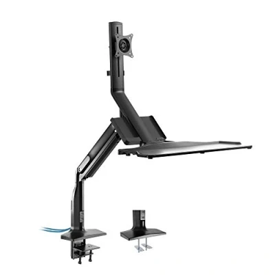 Abbildung von InLine® Workstation Tischhalterung mit Lifter und USB 3.0, beweglich, für Tastatur, Maus Monitor bis 81cm (32&quot;), max. 9kg