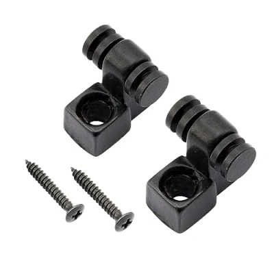 Abbildung von Musiclily Pro Stahl Roller Gitarre String Trees Rollen Saitenniederhalter Guides Retainers für Fender Strat Stratocaster Tele Telecaster E Gitarre, Schwarz(2er Set)